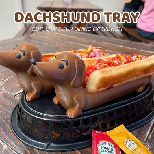 Dekoratív tacskó tálca hot dogokhoz