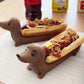 Dekoratív tacskó tálca hot dogokhoz