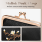 Stylish Embroidered Pouch with Duck Clasp