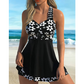 Női virágmintás Tankini fürdőruhák Boyshorts-szal