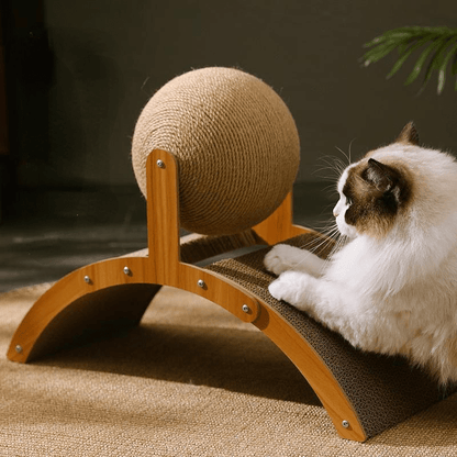 Védi a bútorokat és segít a karmok természetes kopásában – Szizál macska kaparó labda – Utánvéttel! 🐾