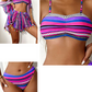 🌺 S-XL 🩱 Csíkos spagetti bikini 4 részes szett – Perfekt für nyaralás, medence és fotózkodás 🏖️📸