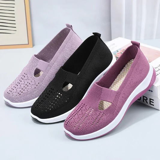👟✨ Női szőtt ortopédiai, lélegző, puha talpú cipő (EU 36-43) ☁️