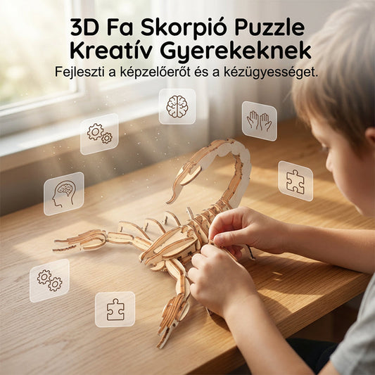 3D Fa Skorpió Puzzle KreatíV Gyerekeknek