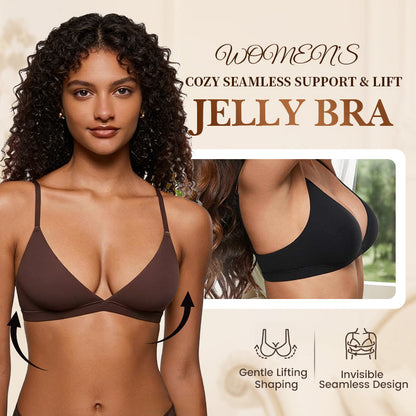 Női, merevítő nélküli, rugalmas anyagú, támogató háromszög alakú bralette