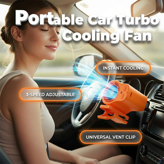 🚗 Hordozható autóventilátor LED kijelzővel | 100 sebesség, 360° forgatható, csatolható 💨✨