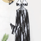 👙🏖️ Stílusos nyári bikini szett – Trendi csíkos design nyakkendős nyakkal, tökéletes választás tengerparti nyaraláshoz ✨