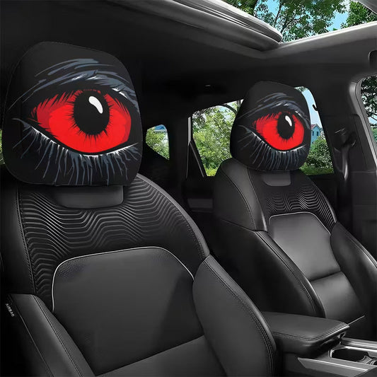 👹🚗 Kísérteties vörös szemű autós fejtámla huzat 🛡️