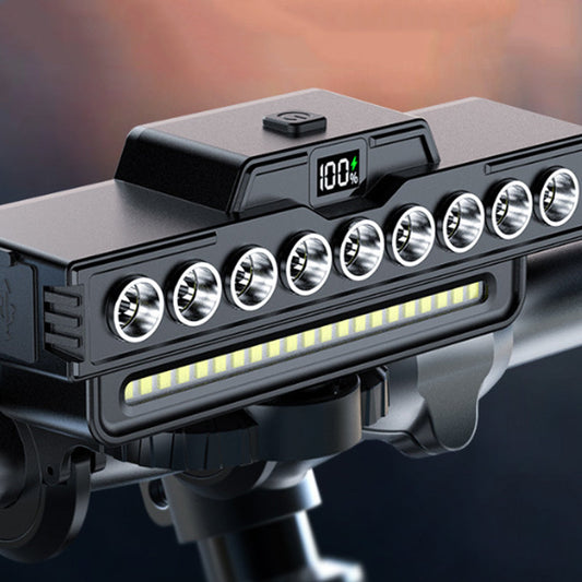 🚲✨ Újratölthető, 28 LED-es kerékpárlámpa dudával | 3 üzemmód, USB-C, vízálló 💡
