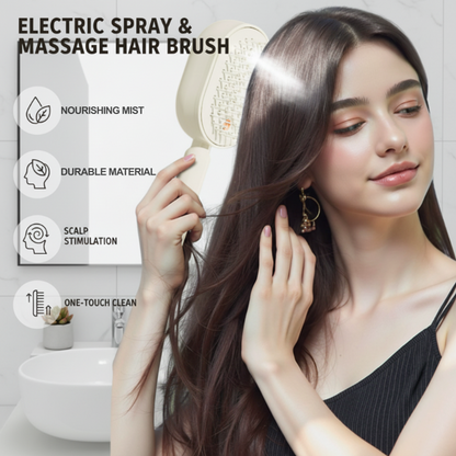 🧼💆‍♀️ Masszírozza és táplálja fejbőrét – Elektromos permetező és masszírozó hajkefe kibogozó sörtékkel 💧✨
