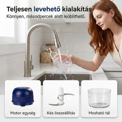 🧄🍽️ Kompakt elektromos fokhagyma- és zöldségaprító –💖 Egy gombnyomásos működés 📏