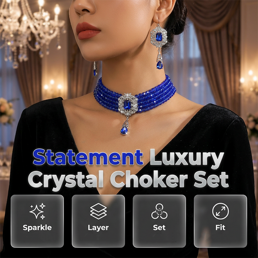 💎👑 qLuxus kristály choker és fülbevaló szett ✨