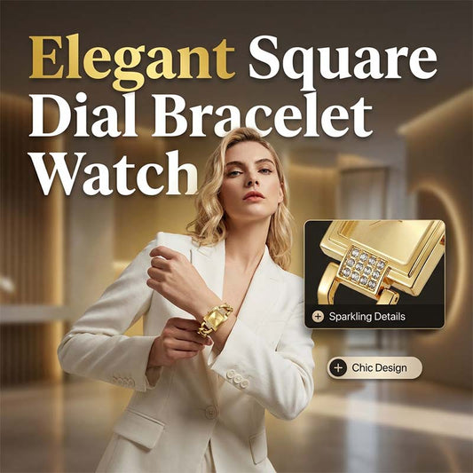 ⌚👗 Divatos, vintage stílusú női szögletes karóra – Ékszerként viselhető láncos kialakítás ✨