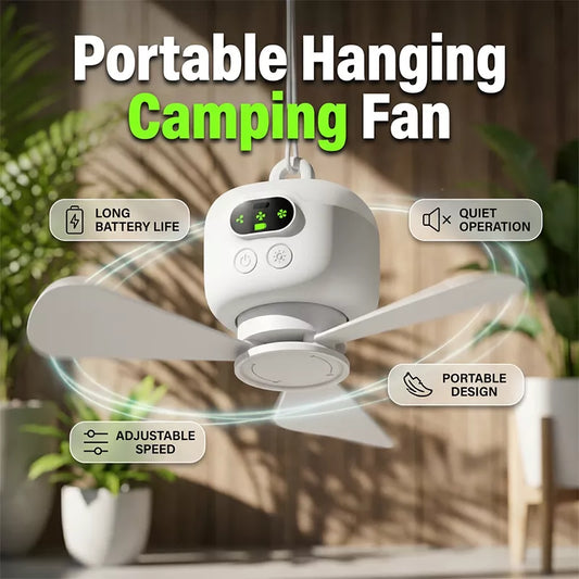 💖💨 Újratölthető mennyezeti ventilátor LED-es lámpákkal – Hűvös és világos bárhol ✨🏡