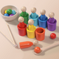 🧠🎨 Kézügyességet fejlesztő, színes labda-párosító Montessori készségjáték 💖