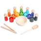 🧠🎨 Kézügyességet fejlesztő, színes labda-párosító Montessori készségjáték 💖