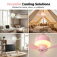 🌬️💡 Hordozható, vezeték nélküli akasztós ventilátorbeépített LED éjjeli fénnyel 🔋