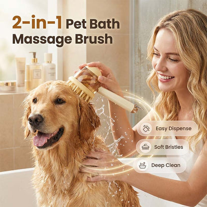 🛁🐾 Állatfürdető masszázskefe samponadagolóval ✨