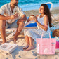 🌴✨ Nagy űrtartalmú, hálós rekeszekkel ellátott, nyaralós stílusú táska 🏖️