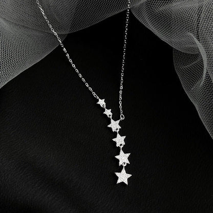 💎🌟 Divatos Y-alakú nyaklánc csillogó csillagokkal ✨