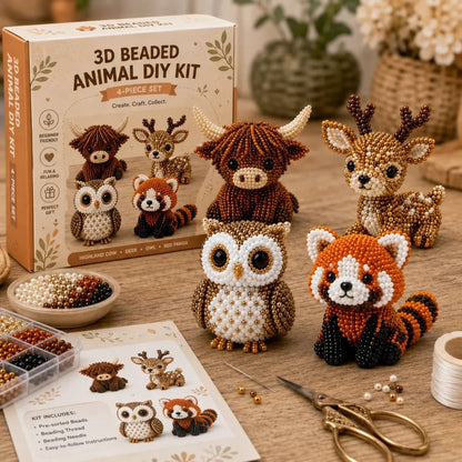 🧵 Készítsen aranyos 3D állatfigurákat – 3D gyöngy kisállat barkácskészlet ✨🐾