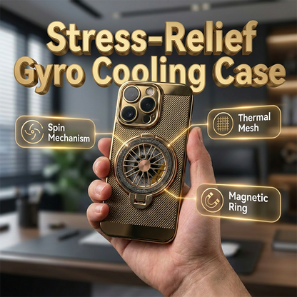 🌀❄️ Csökkentse a stresszt és tartsa hűvösen telefonját – Stresszoldó giroszkópos hűtőtok mágneses gyűrűvel és állvánnyal – Utánvétes 📱