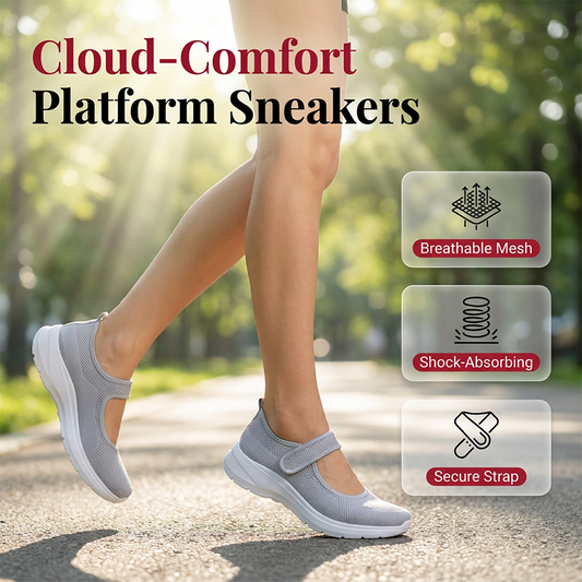 👟☁️ Női kényelmes vastag talpú tornacipő állítható tépőzáras pánttal (EU 36-43) ✨