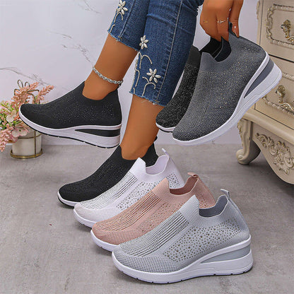 👟☁️ Női lélegző kötött sétacipő – Könnyű, puha és csúszásmentes talp (EU 36-43) 🚶‍♀️🛡️