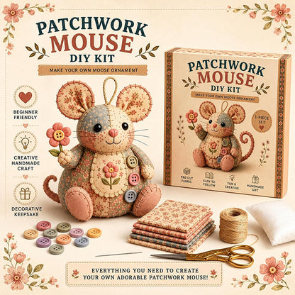 📖🧵 Varrja meg saját bájos egérkéjét – DIY patchwork egér varrókészlet (teljes anyagok, lépésről lépésre útmutató) – Utánvétes 🐭