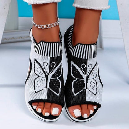🦋👡Női szabadidős, nyitott orrú, vastag talpú strandpapucs (EU 36-43) 🏖️