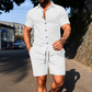 🏖️🌬️ Férfi nyári szett – Rövid ujjú ing és rövidnadrág, azonnal kész outfit a strandoláshoz és nyaraláshoz ✨