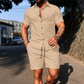 🏖️🌬️ Férfi nyári szett – Rövid ujjú ing és rövidnadrág, azonnal kész outfit a strandoláshoz és nyaraláshoz ✨