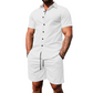🏖️🌬️ Férfi nyári szett – Rövid ujjú ing és rövidnadrág, azonnal kész outfit a strandoláshoz és nyaraláshoz ✨