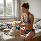 🦋👙 Szemet gyönyörködtető nyári bikini –🏖️ Élénk színű, pillangós nyakpántos fürdőruha a tökéletes tengerparti megjelenésért ✨