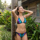 🦋👙 Szemet gyönyörködtető nyári bikini –🏖️ Élénk színű, pillangós nyakpántos fürdőruha a tökéletes tengerparti megjelenésért ✨