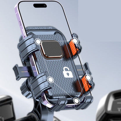 🛵📱 Motorkerékpárokhoz és kerékpárokhoz alkalmas, rázkódáscsillapító mobiltelefon-tartó – szerszám nélkül, egyszerűen felszerelhető! 🛡️
