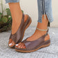 Női vintage, nyitott orrú, kényelmes szandálok