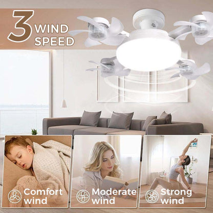 🌀✨ Mennyezeti ventilátor LED-lámpával és távirányítóval 🌬️