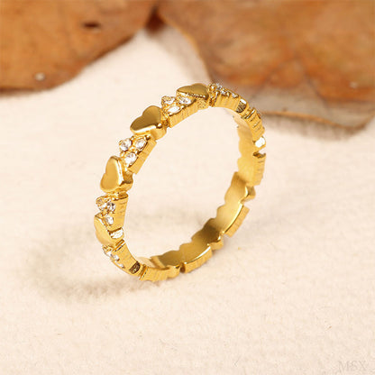 Women's Elegant Heart Eternity Ring