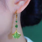 Elegant Ginkgo Leaf Tassel Earrings
