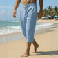 【S-L】🌬️👖 Férfi alkalmi capri nadrág, húzózsinórral a derekán ✨