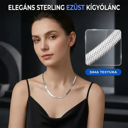 💎✨ Prémium sterling ezüst kígyólánc –👗 Elegáns és bőrbarát nyaklánc, amely selymesen simul a nyakhoz 💖