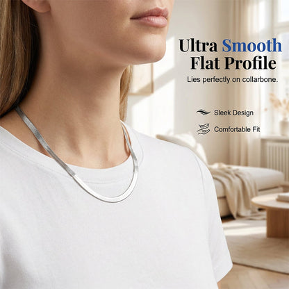 💎✨ Prémium sterling ezüst kígyólánc –👗 Elegáns és bőrbarát nyaklánc, amely selymesen simul a nyakhoz 💖
