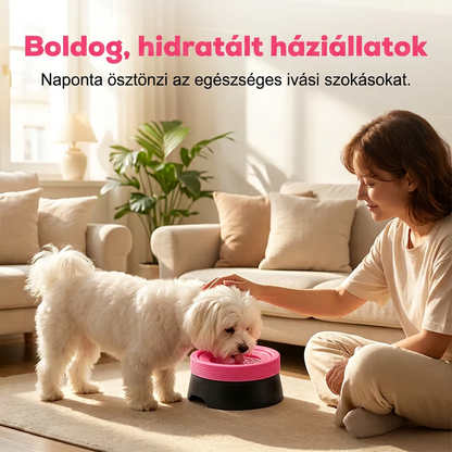 🐾💧 Praktikus úszó itatótál –✨ Nem ömlő kialakítás, amely megakadályozza a víz fröcskölését és tisztán tartja a vizet 🏠