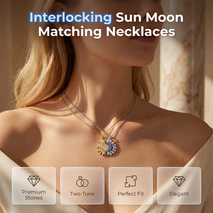 🌙🌞 Strasszos nap és hold medálos nyaklánc –✨ Romantikus és egyedi design, amely ragyogóvá teszi minden szettedet 💖