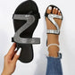 👣👡 Strasszos lapos női papucs –💎 Ragyogó kövekkel díszítve, amely eleganciát és nőiességet kölcsönöz a nyári szetteknek ✨