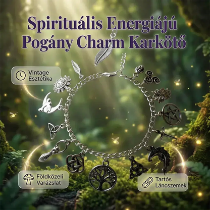 🔮🌙 Női vintage pogány karkötő –✨ Misztikus és egyedi medállal, amely tökéletesen kifejezi a szabad szellemet 💫
