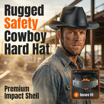 🤠🛡️ Széles karimájú cowboy biztonsági sisak építőipari védősisak ☀️