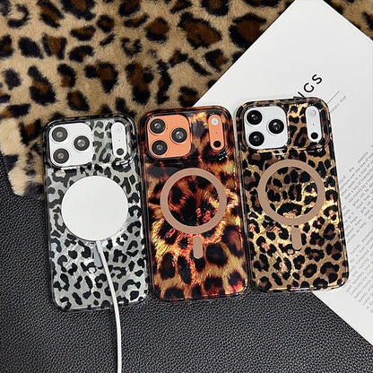 🐆📱 Mágneses leopárdmintás telefonvédő tok –🧲 Vadító és stílusos dizájn, amely azonnal feldobja a megjelenésed 🛡️