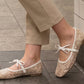 👡✨ 5 000+ nő kedvence –💖 Francia stílusú hálós balettcipő masnival – légáteresztő virágmintás háló, könnyű talp, elegáns masni (EU36-43) ☁️